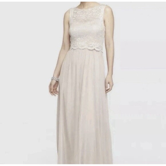 Nw Nightway Dresses & Skirts - Nightway Champagne Lace Formal Empire Elegant Prom Wedding Dress Gown Size 14P